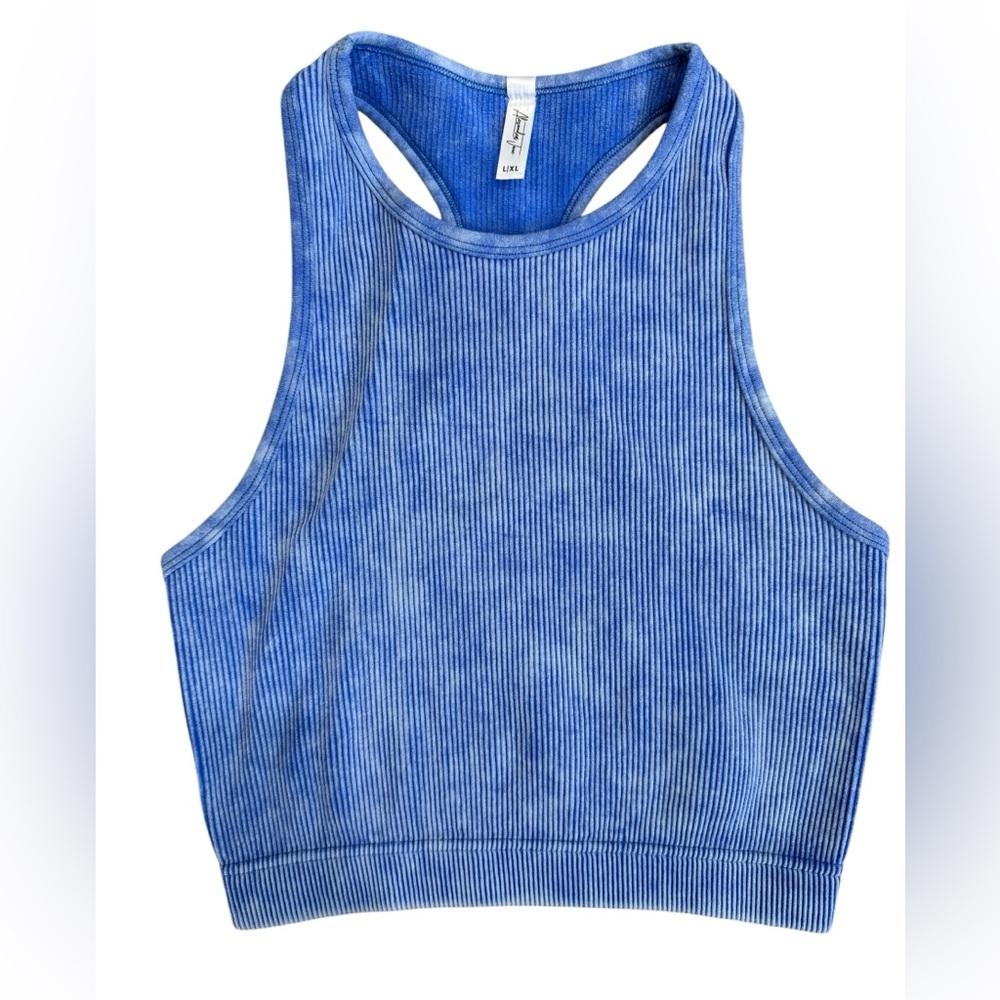 Alexander Jane Ribbed Blue Tank Top